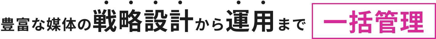 豊富な媒体の戦略設計から運用まで一括管理