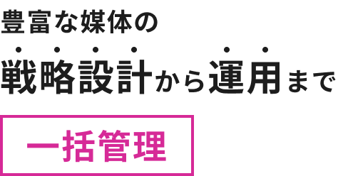 豊富な媒体の戦略設計から運用まで一括管理